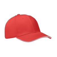 6 panel baseball cap красно-белый