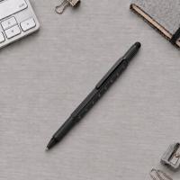 Ручка шариковая металлическая Tool, черный. Встроенный уровень, мини отвертка, стилус