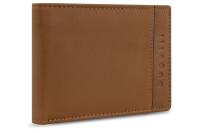 Портмоне BUGATTI Banda, с защитой RFID, коньячного цвета, кожа козы/полиэстер, 12,5х2х9 см