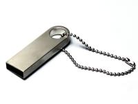 USB 2.0-флешка на 512 Мбайт с мини чипом и круглым отверстием, серебристый , размер 512МБ
