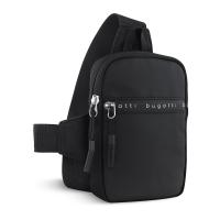 Сумка кросс-боди BUGATTI Blanc Delight, черная, нейлон RPET600D/тарпаулин/полиэстер, 14х3,5х18 см, 0,8 л
