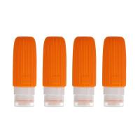 Дорожный набор бутылочек TORBER (4 пр.), силикон, оранжевый