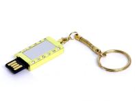USB-флешка на 8 Гб в виде Кулона с кристаллами, мини чип, золотой , размер 8ГБ