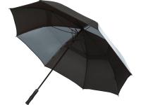Джефф 30-дюймовый ветрозащитный зонт-трость, серый/черный