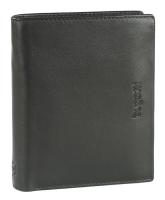 Портмоне BUGATTI Vertice, чёрное, натуральная воловья кожа, 10,5х2х12,8 см