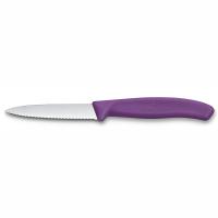 Нож для овощей VICTORINOX Швейцарская классика | Swiss Classic, лезвие 8 см с волнистой кромкой, фиолетовый