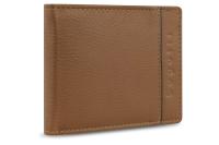 Портмоне BUGATTI Banda, с защитой RFID, коньячного цвета, кожа козы/полиэстер, 10,5х2х8,3 см