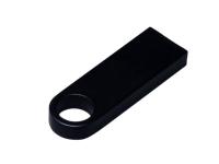 USB 2.0-флешка на 8 Гб с мини чипом и круглым отверстием, черный , размер 8ГБ