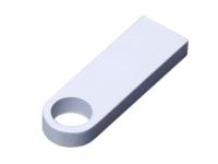 USB 2.0-флешка на 64 Гб с мини чипом и круглым отверстием, белый , размер 64ГБ