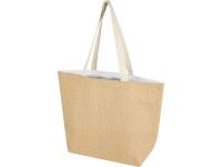 Эко-сумка Джута 12 л из джута плотностью 300 г/м2, белый/натуральный