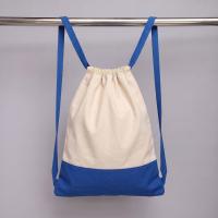 Рюкзак-мешок Cotton из хлопка 170 г, натуральный/синий