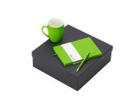 Подарочный набор с блокнотом С1, металлической ручкой и кружкой, зеленое яблоко , размер гибкая обложка