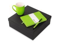 Подарочный набор c блокнотом C1, ручкой и кружкой, зеленое яблоко , размер гибкая обложка