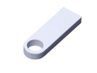 USB 2.0-флешка на 4 Гб с мини чипом и круглым отверстием, белый , размер 4ГБ