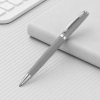 Ручка металлическая шариковая Flow soft-touch, светло-серый/серебристый