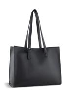 Бизнес-сумка женская наплечная BUGATTI Luna, черная, полиуретан, 40,5 x 14 x 30,5 см