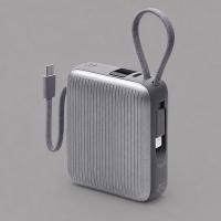 Внешний АКБ NRG Turbo Cable 10000 mAh, 22,5Вт, графит, Deppa , размер 10000 mAh