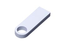 USB 2.0-флешка на 8 Гб с мини чипом и круглым отверстием, белый , размер 8ГБ