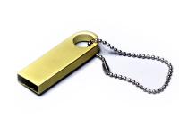 USB 2.0-флешка на 4 Гб с мини чипом и круглым отверстием, золотистый , размер 4ГБ