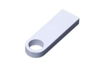 USB 2.0-флешка на 32 Гб с мини чипом и круглым отверстием, белый , размер 32ГБ