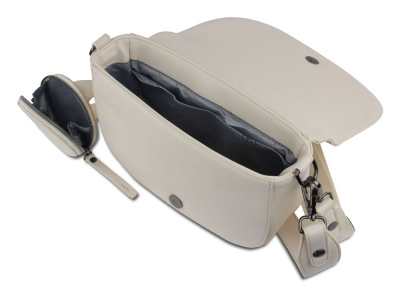 Сумка наплечная женская BUGATTI АЛМАТА | ALMATA, с кошельком, бежевая, полиуретан, 27х6х18,5 см