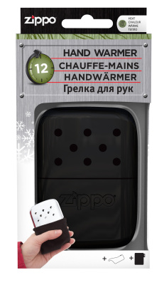 Каталитическая грелка ZIPPO, алюминий с покрытием Black, чёрная, матовая, на 12 ч, 66x13x99 мм