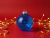 Стеклянный елочный шар Christmas bauble, синий прозрачный, с серебристым колпачком в черной коробке