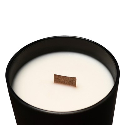 Ароматическая свеча в черном стакане, сандал и мускус, 190 мл, черный (без лого LM) , размер Без лого