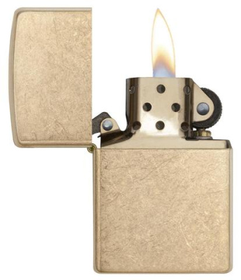 Зажигалка ZIPPO Armor™ с покрытием Искусственно состаренная латунь | Tumbled Brass, латунь/сталь, золотистая, матовая, 38x13x57 мм