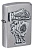 Зажигалка ZIPPO Рука мертвеца с покрытием поцарапанный хром | Dead Mans Hand Street Chrome, латунь/сталь, серебристая, 38x13x57 мм