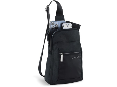 Сумка кросс-боди мужская BUGATTI СЕРА | SERA, антрацитовая, полиэстер, 17х6х26,5 см, 2,5 л