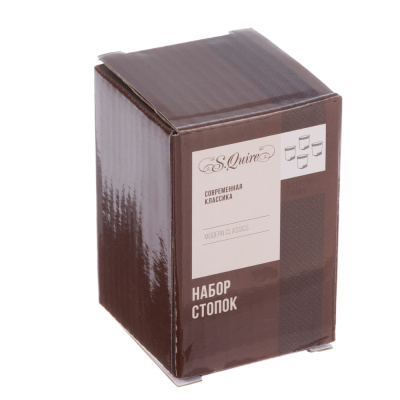 Набор S.Quire из 4 стопок серебристого цвета 0,03л,сталь, в чехле из искусственной кожи