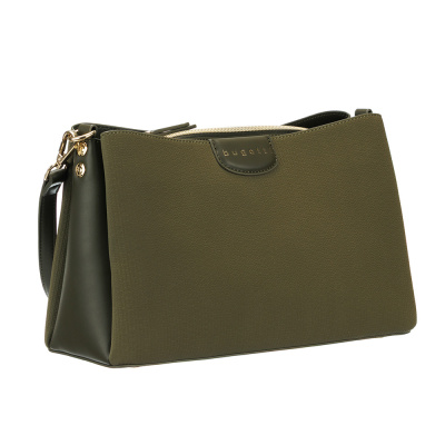 Сумка женская наплечная BUGATTI ЛИА | LEAH, оливковая, полиуретан, 31х11,5х19 см