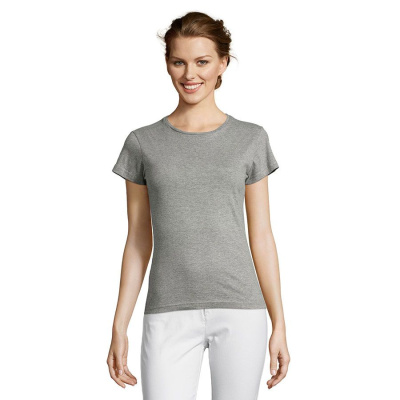 Футболка "Miss",  серый меланж_2XL, 100% хлопок, 150 г/м2