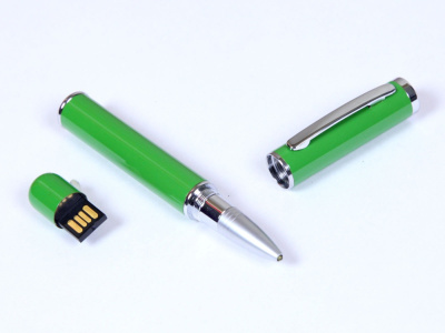 USB-флешка на 64 ГБ в виде ручки с мини чипом, зеленый , размер 64ГБ