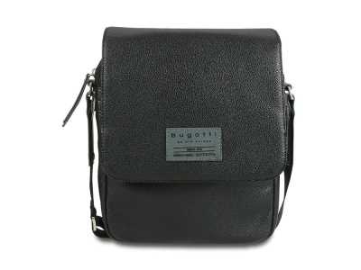 Сумка наплечная BUGATTI МОТОБАЙК D | MOTO D, чёрная, полиуретан, 25х8х30 см, 4 л