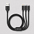 Дата-кабель 3 в 1: micro USB, USB-C, Ligthning, алюминий, 1.2м, черный, Deppa