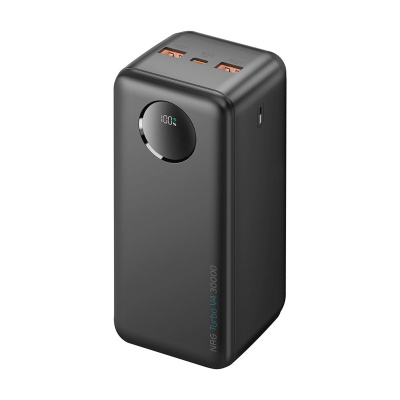 Внешний АКБ NRG Turbo V4 30000 мА-ч, дисплей, черный, Deppa , размер 30000 mAh