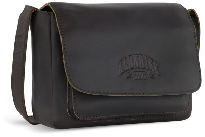 Сумка через плечо KLONDIKE RUSH «Monika», натуральная кожа в темно-коричневом цвете,20 х 15,5 х 8 см