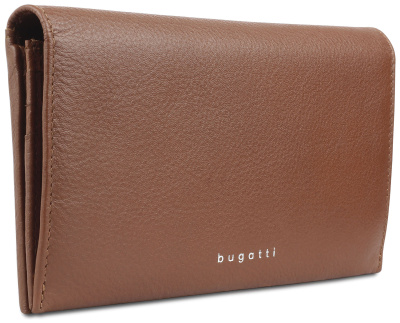 Кошелёк женский BUGATTI СУПЕР ЛЕДИ | LADY TOP, коньячный, натуральная воловья кожа, 19,5х2х10 см