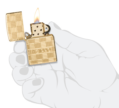 Зажигалка ZIPPO Armor® с покрытием High Polish Brass, латунь/сталь, золотистая, 38x13x57 мм