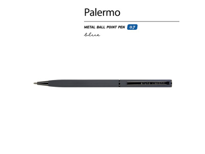 Ручка шариковая автоматическая BrunoVisconti® PALERMO цвет корпуса графитовый, soft-touch, 0.7 мм