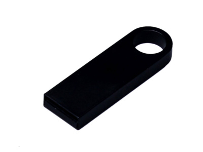 USB 2.0-флешка на 8 Гб с мини чипом и круглым отверстием, черный , размер 8ГБ