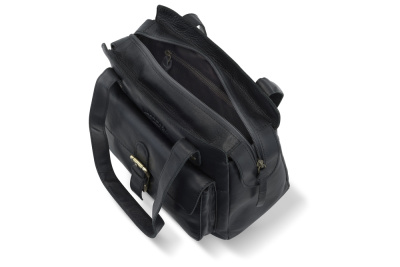 Сумка через плечо KLONDIKE RUSH «Zoe», натуральная кожа в черном цвете, 28 х 24 х 18 см