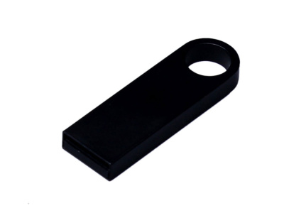 USB 2.0-флешка на 4 Гб с мини чипом и круглым отверстием, черный , размер 4ГБ