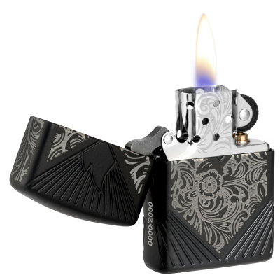 Зажигалка ZIPPO Armor® с покрытием Black Matte, латунь/сталь, чёрная, матовая, 38x13x57 мм