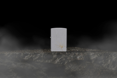 Зажигалка ZIPPO Паук с покрытием Глянцевый хром | Spider Design High Polish Chrome, латунь/сталь, серебристая, 38x13x57 мм
