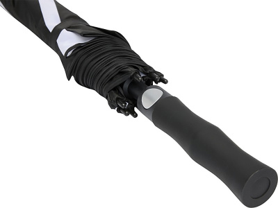 Джефф 30-дюймовый ветрозащитный зонт-трость, белый/черный