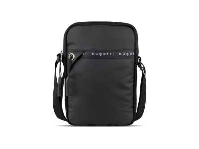 Сумка через плечо BUGATTI БЛАНК ОБЛЕГЧЕННАЯ | BLANC DELIGHT, чёрная, нейлон RPET600D/тарпаулин/полиэстер, 16х4х23 см, 1 л