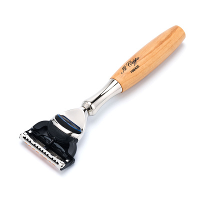 Бритвенный набор IL Ceppo: станок, помазок, подставка, оливковое дерево/никелированная латунь, FUSION, натуральный ворс барсука BEST BADGER